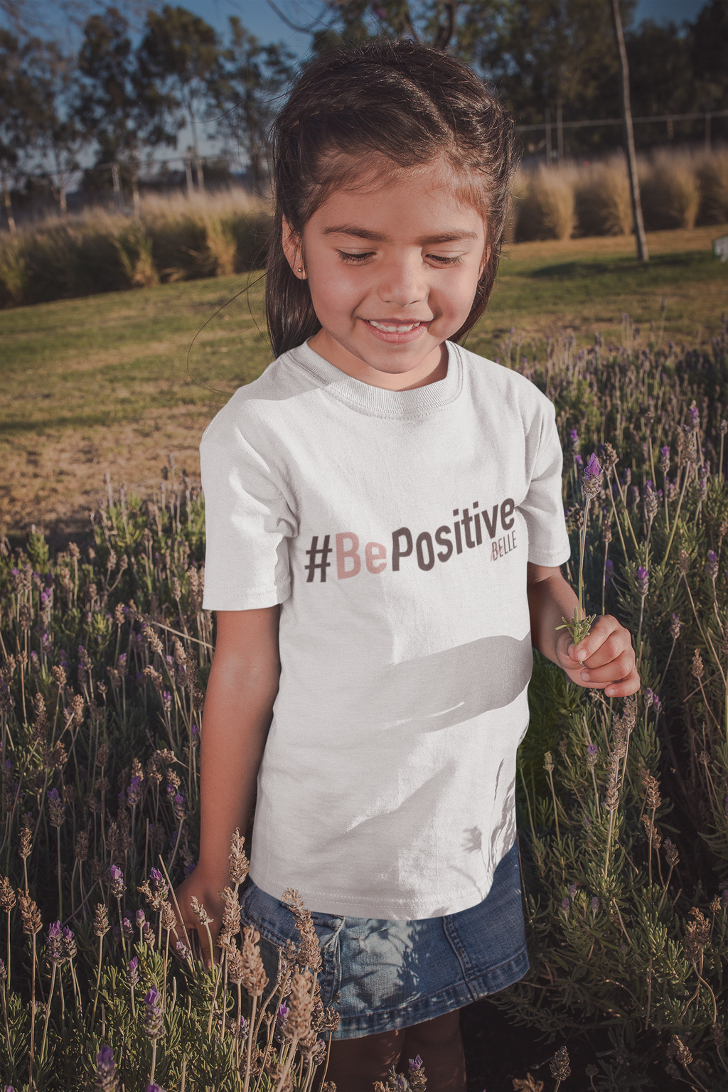 girl wears white bebelle shirt with motivational quotes